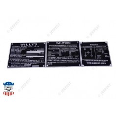 PLAQUES IDENTIFICATION WILLYS ZINC (JEU DE 3)