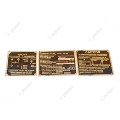 PLAQUES IDENTIFICATION WILLYS LAITON (JEU DE 3)