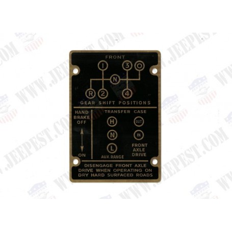 PLAQUE IDENTIFICATION TRANSMISSION AUTOCAR U-7144-T
