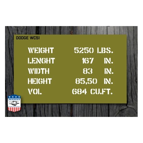 STENCIL"SHIPPING WC51"STICKER