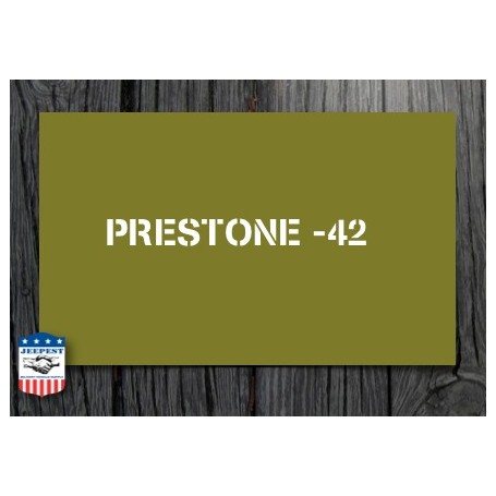 STENCIL "PRESTONE 42" STICKER
