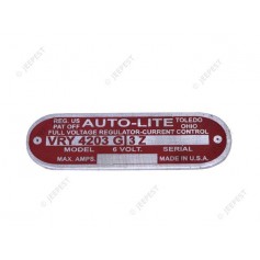 PLATE DATA REGUL AUTOLITE 6VOLTS