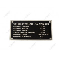 PLATE DATA SHIPPING JEEP