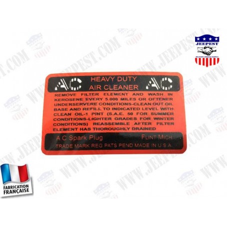 STICKER AC AIR FILTER "PANCAKE"